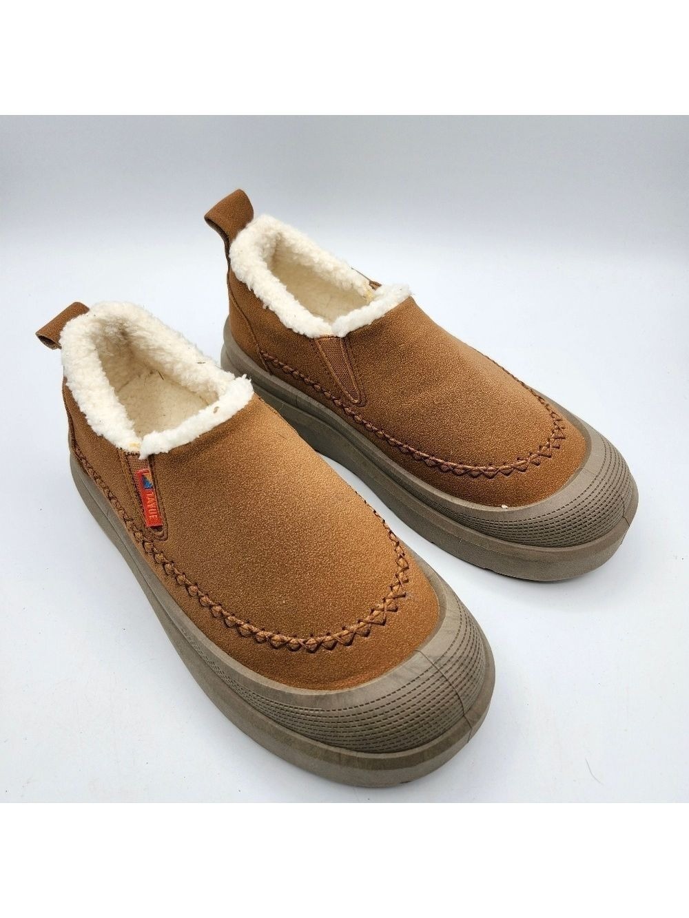 Tayue Warm Tan Slip-On Shoes with Lambswool Lining Sz 7